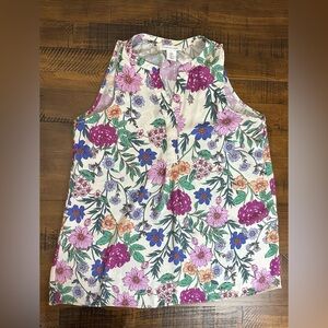 Tabitha Webb Floral Sleeveless‎ Blouse Small EUC